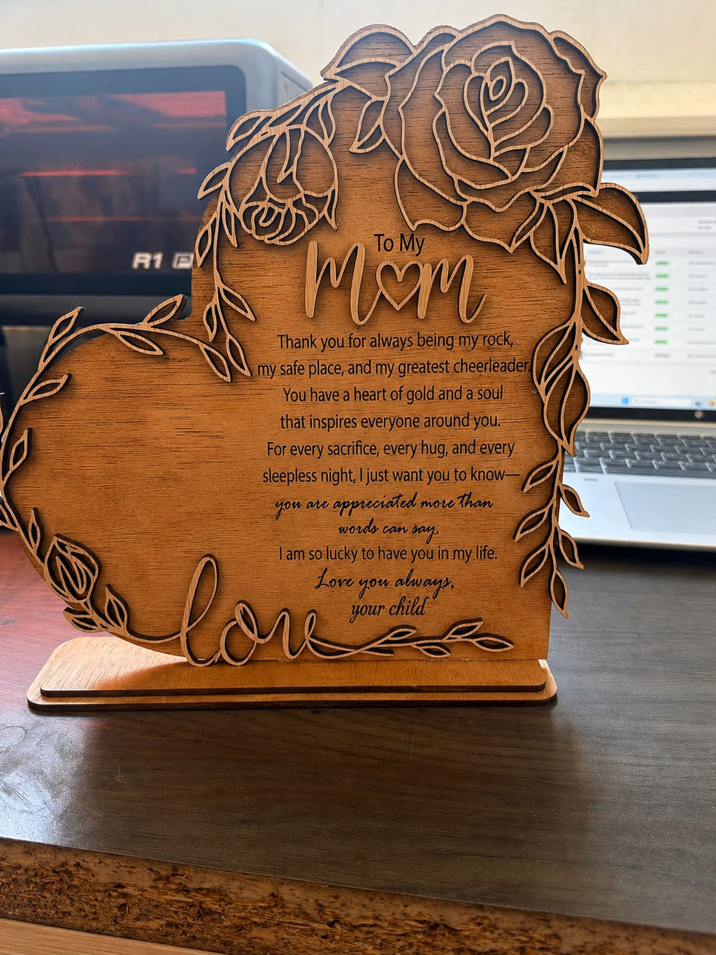 Personalized Wooden Heart Plaque - Custom Gift