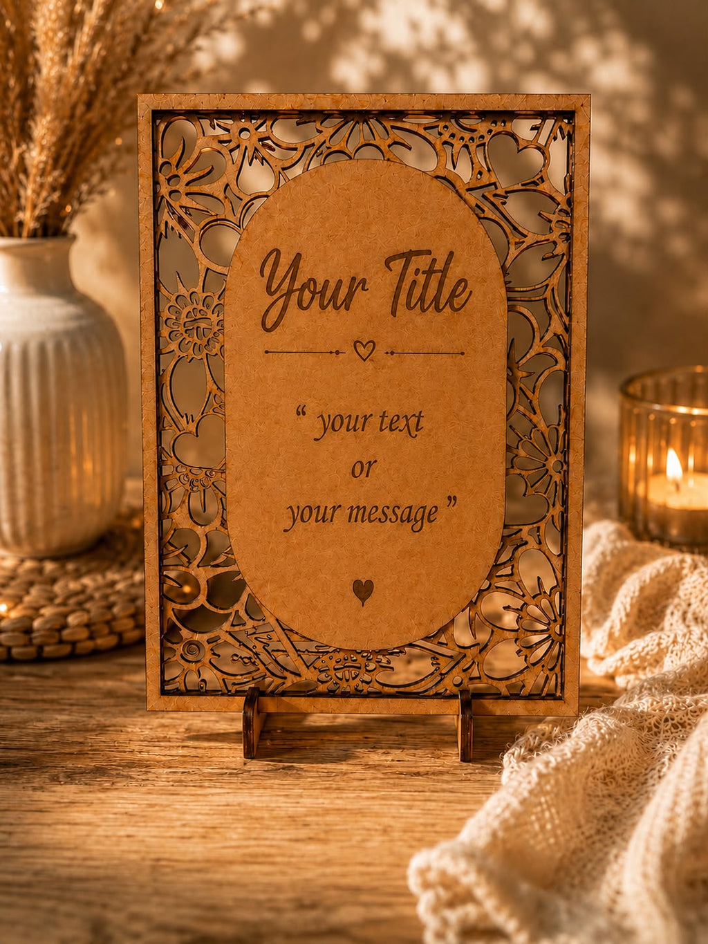 Personalized Wooden Plaque Gift - Custom Message Engraved Decor