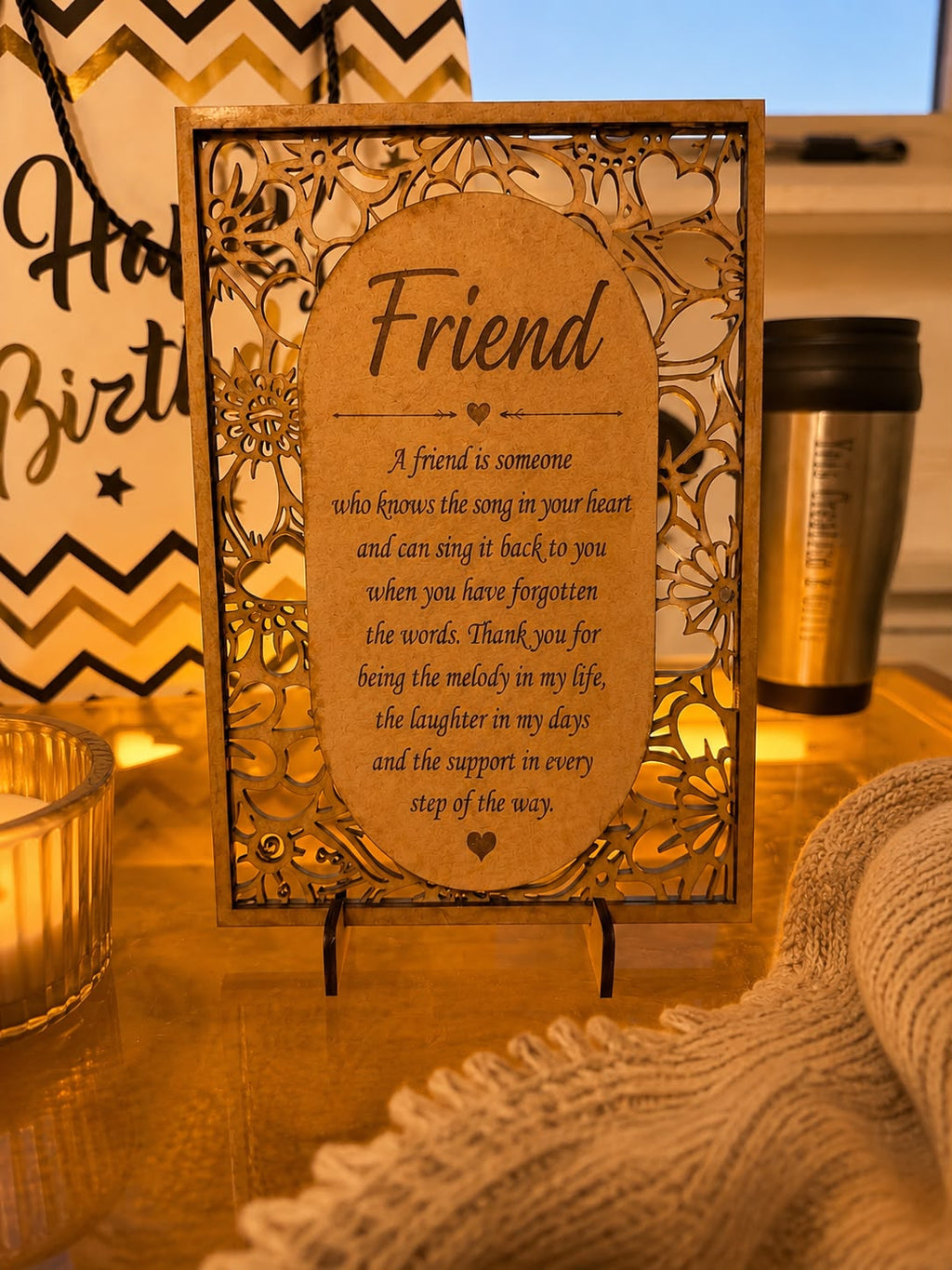 Personalized Wooden Plaque Gift - Custom Message Engraved Decor